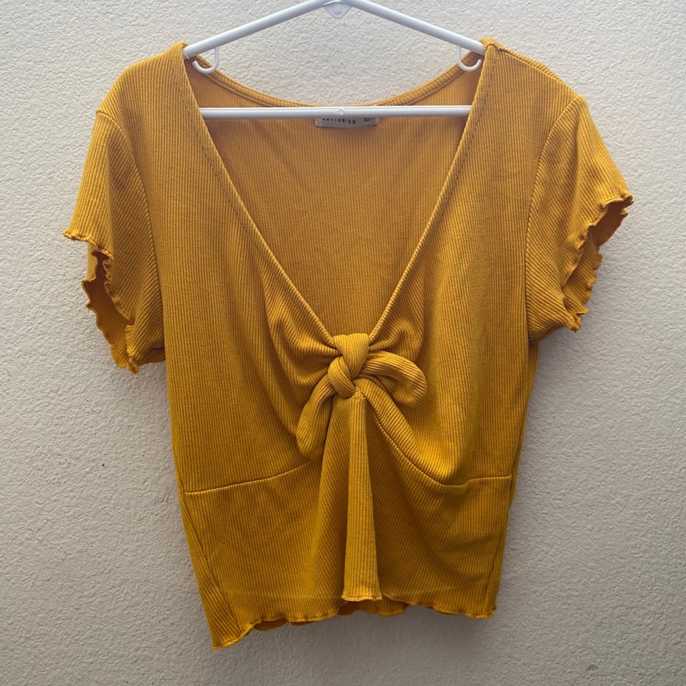Yellow Blouse with tie in the front